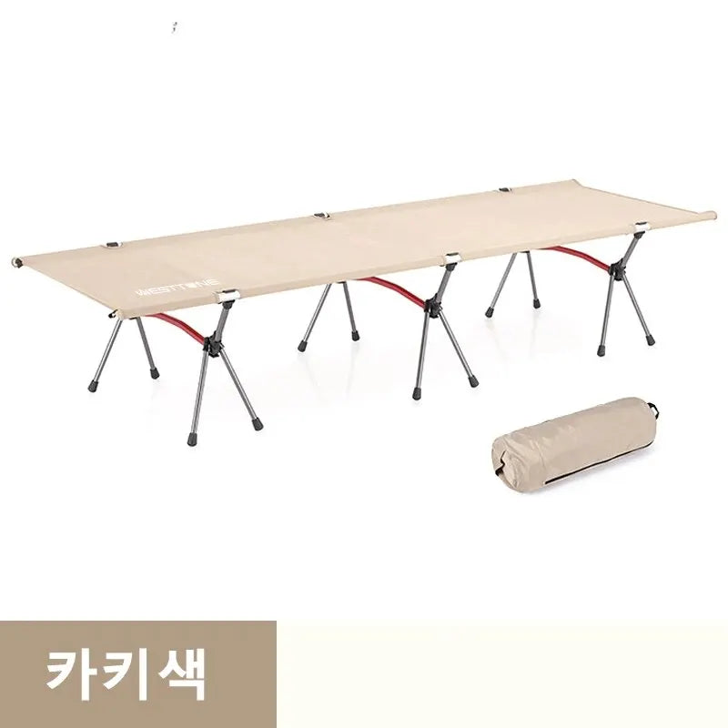 WESTTUNE Portable Folding Camping Cot – Ultralight Aluminum Sleeping Bed for Outdoor Travel
